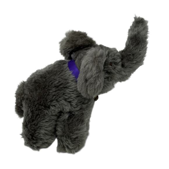 Vintage Dralon Elephant Plush 1950s-1970s German Made Glass Eyes Gray Soft Toy - Picture 11 of 16